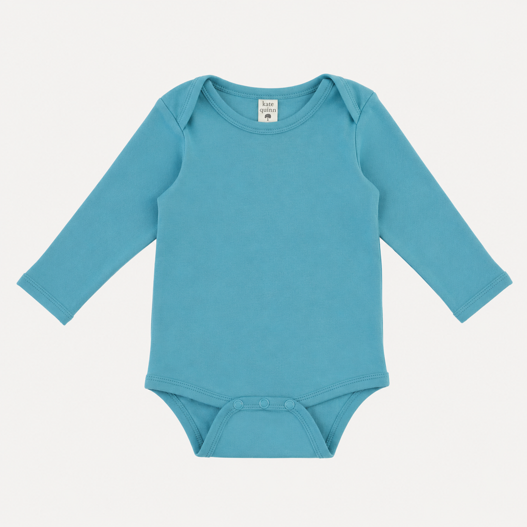 PREORDER long sleeve lap neck bodysuit | tropical sea | organic cotton interlock