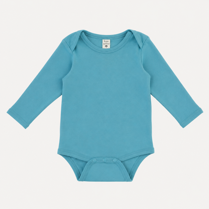 PREORDER long sleeve lap neck bodysuit | tropical sea | organic cotton interlock