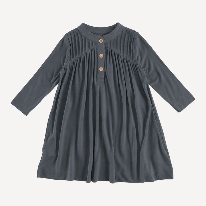 PREORDER long sleeve library dress | slate blue | bamboo