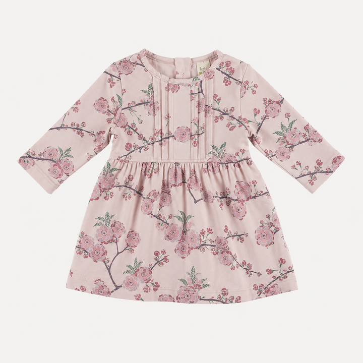 PREORDER long sleeve ruby dress | cherry blossom | organic cotton interlock