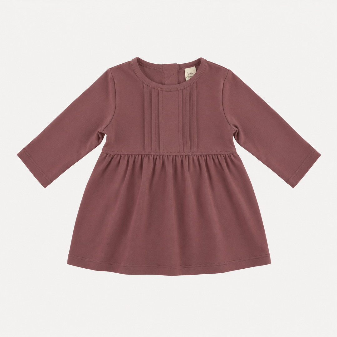 PREORDER long sleeve ruby dress | apple butter | organic cotton interlock