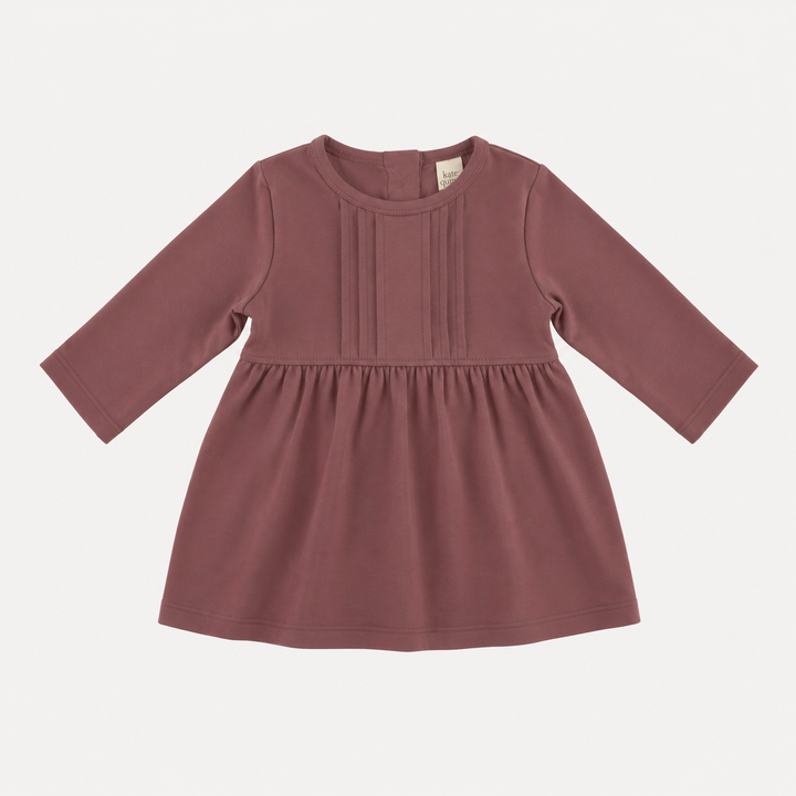 PREORDER long sleeve ruby dress | apple butter | organic cotton interlock