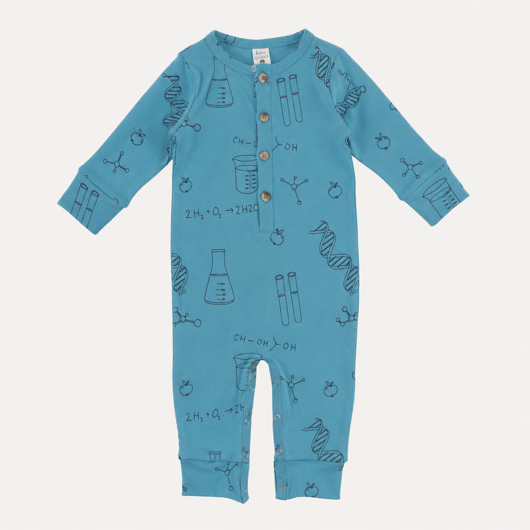 PREORDER long sleeve union suit | blue chemistry | organic cotton interlock