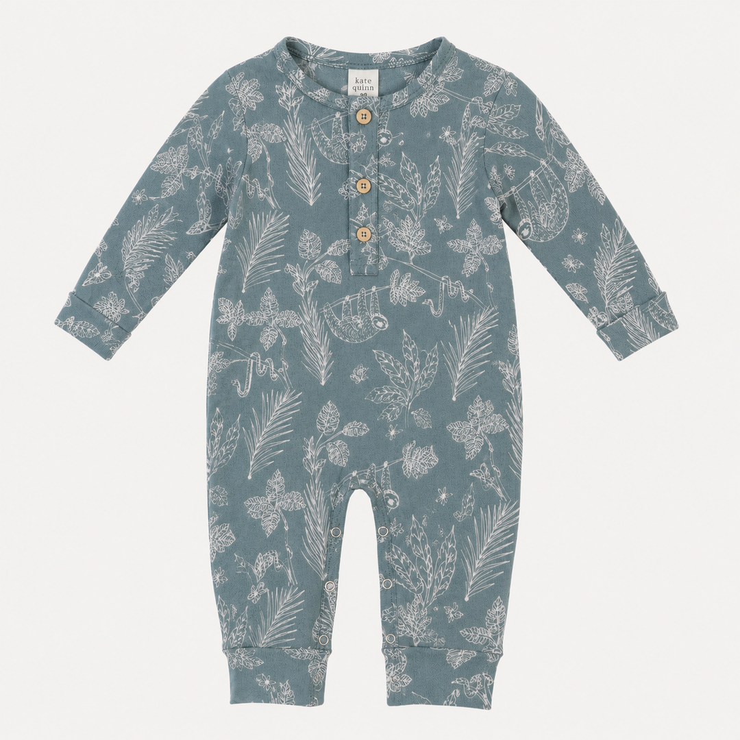 PREORDER long sleeve union suit | storm sloth | organic cotton interlock