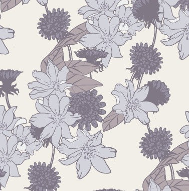 classic single layer blanket | mauve retro floral | organic cotton jersey