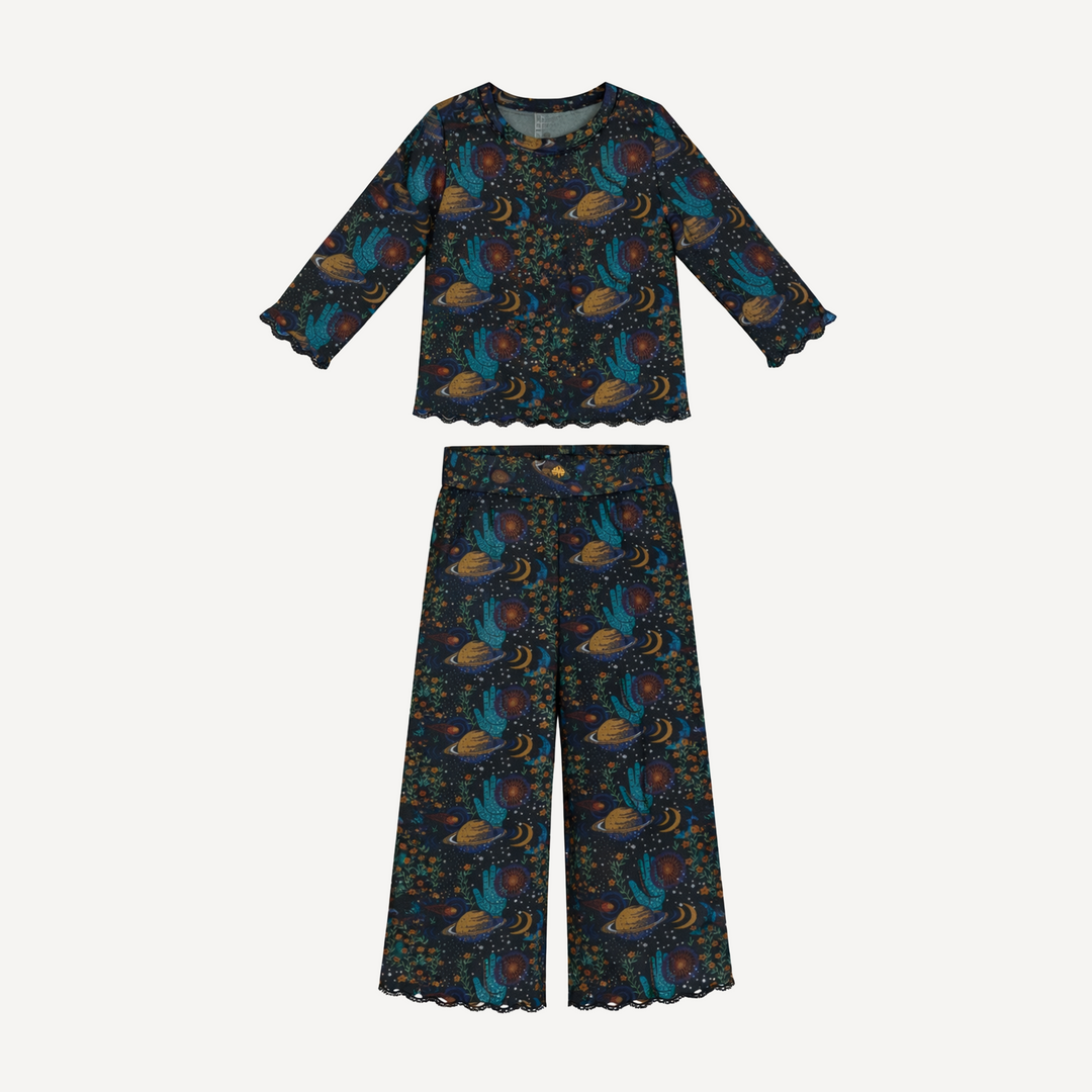 womens jade set | mystical planets | organic cotton interlock