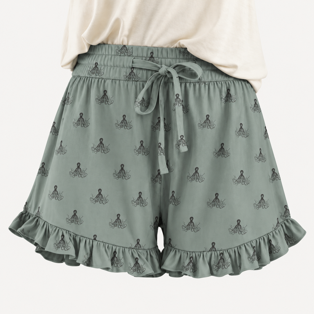 PREORDER womens ruffle short | octopus | modal