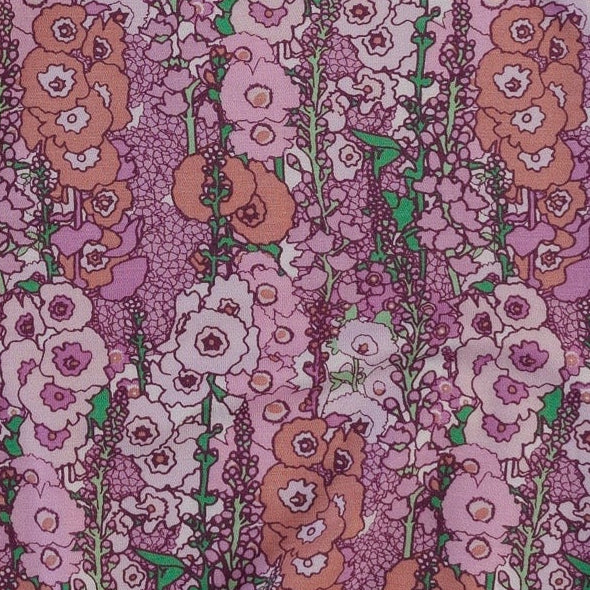 long sleeve lap neck footie | orchid hollyhock | bamboo