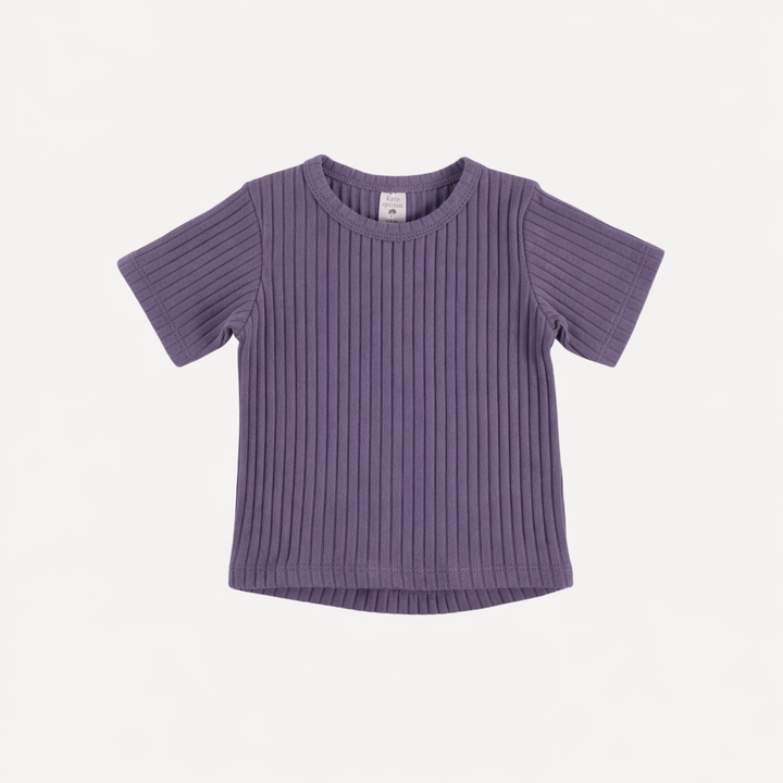 short sleeve essential boxy tee | purple sage | organic cotton wide rib