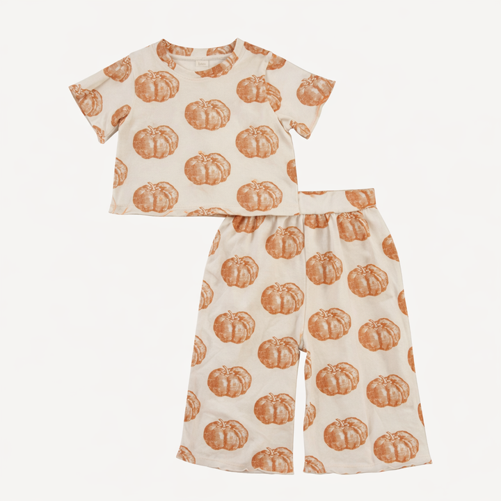 short sleeve jade set | harvest pumpkin | organic cotton interlock