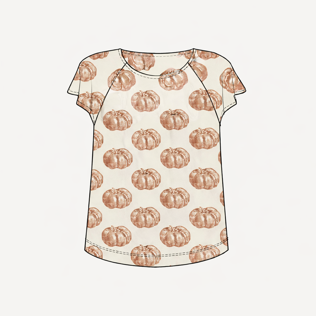 womens flutter sleeve top | harvest pumpkin | organic cotton interlock
