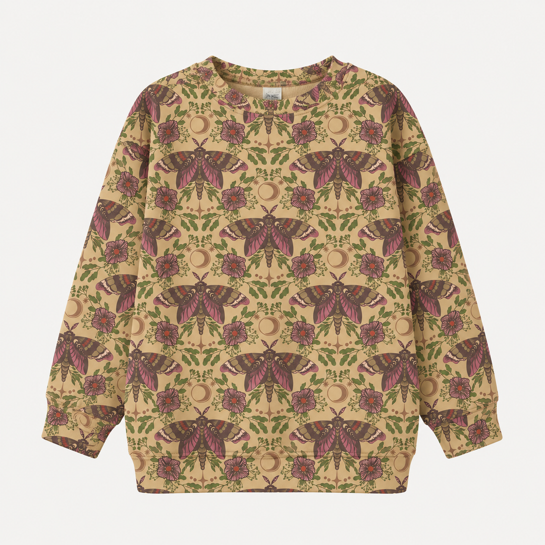 PREORDER womens oversized sweatshirt | butterfly night | organic cotton interlock