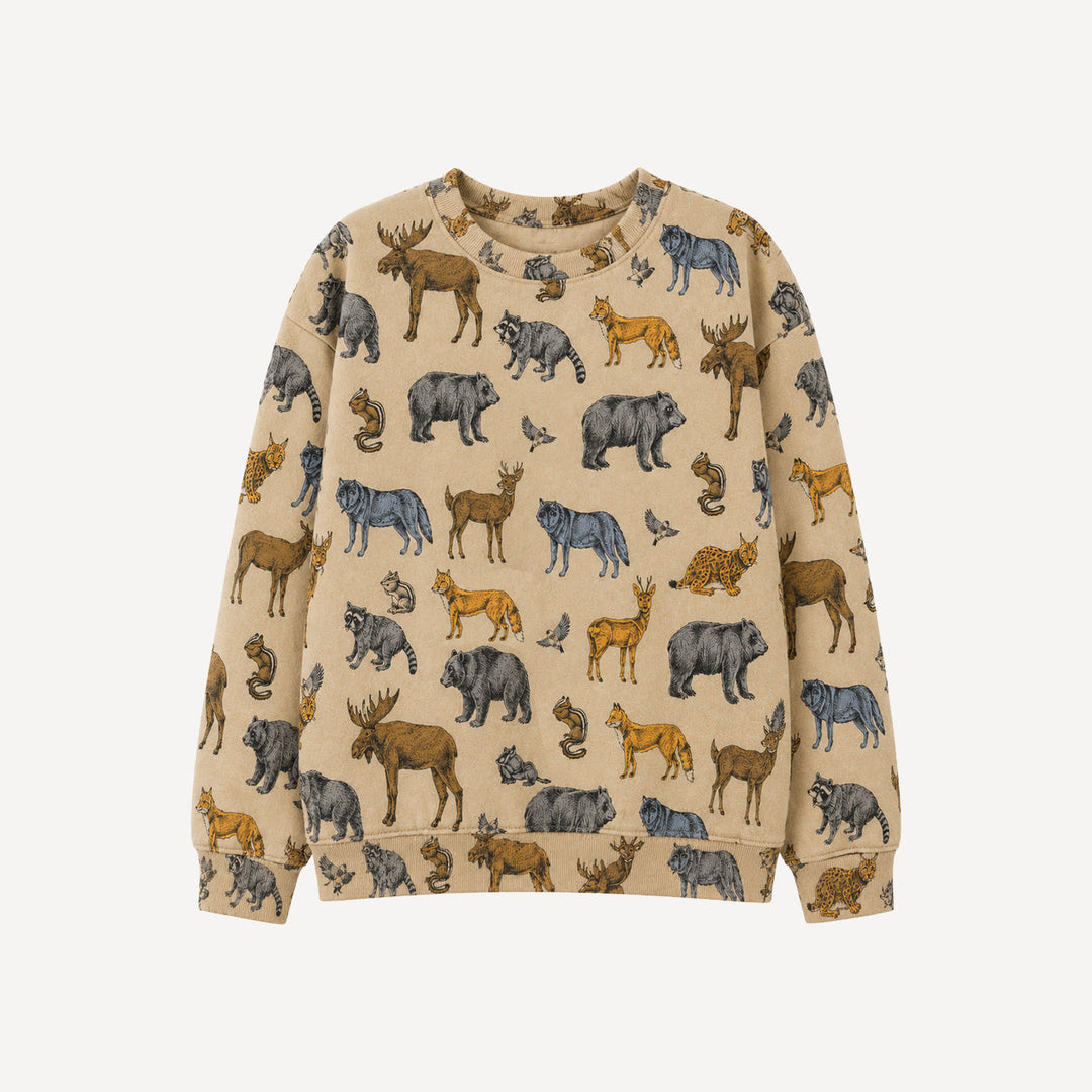 PREORDER oversized sweatshirt | forest animals | organic cotton interlock
