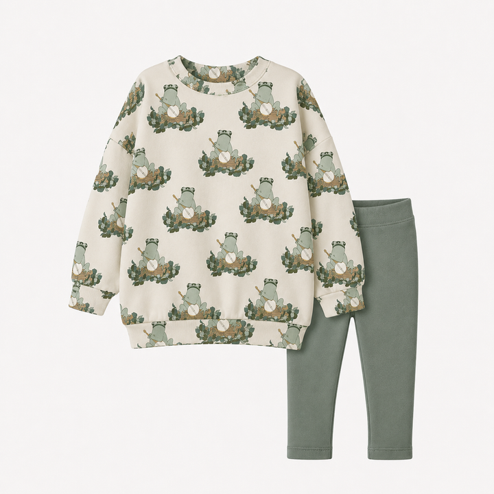 PREORDER oversized sweatshirt + legging set | banjo frog | organic cotton interlock