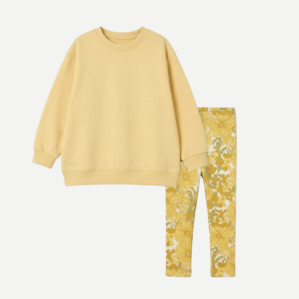 PREORDER oversized sweatshirt + legging set | butter yellow | organic cotton interlock