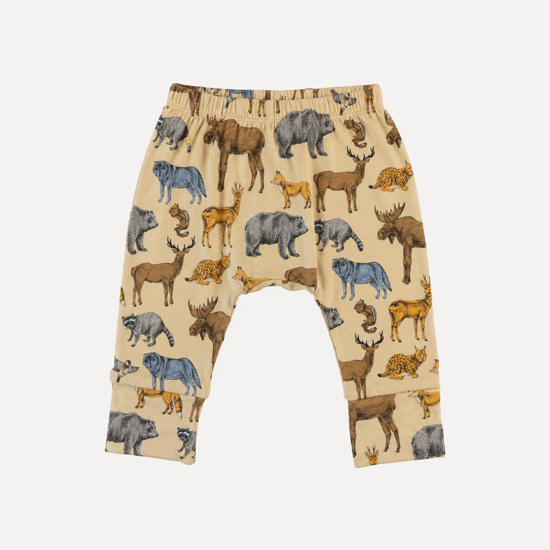 PREORDER classic panda pant | forest animals | organic cotton interlock