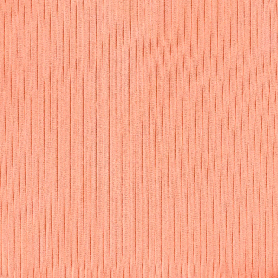 long sleeve two way zipper footie | papaya | organic cotton single rib