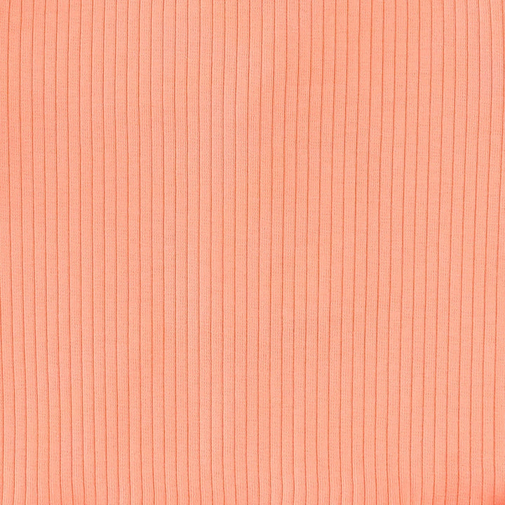 long sleeve two way zipper footie | papaya | organic cotton single rib
