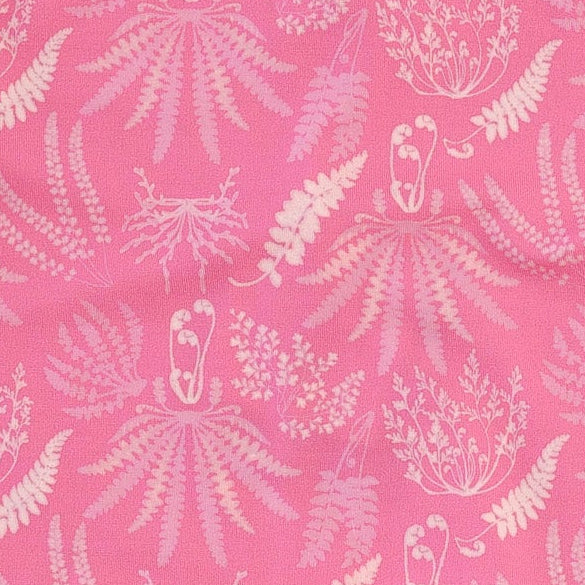 short sleeve bubble crop top | pink magical fern | light weight bamboo