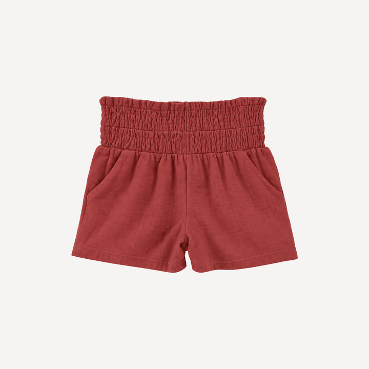 PREORDER smocked short | pom red | modal
