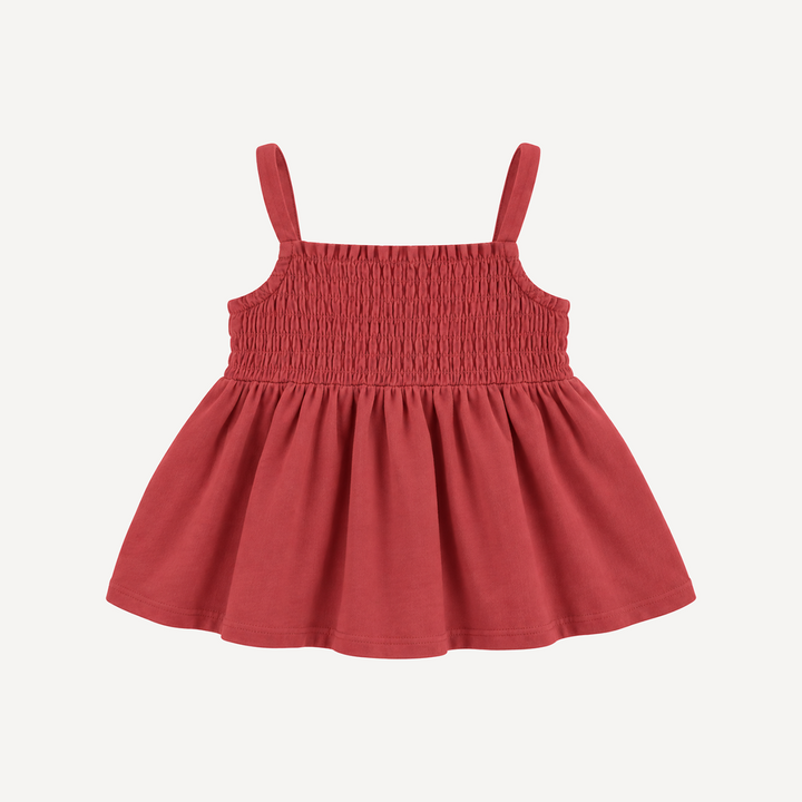 PREORDER spaghetti strap smocked top | pom red | modal