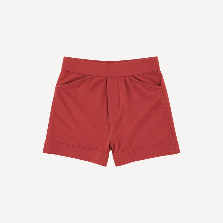 PREORDER cuffed pocket short | pom red | modal