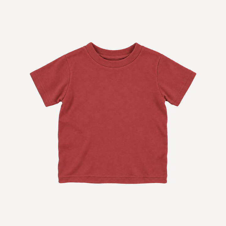 PREORDER short sleeve essential boxy tee | pom red | modal