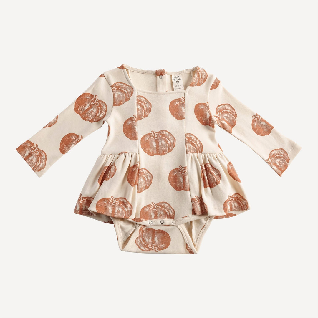 long sleeve ballerina bubble | harvest pumpkin | organic cotton interlock