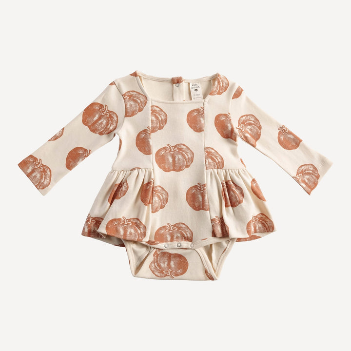 long sleeve ballerina bubble | harvest pumpkin | organic cotton interlock