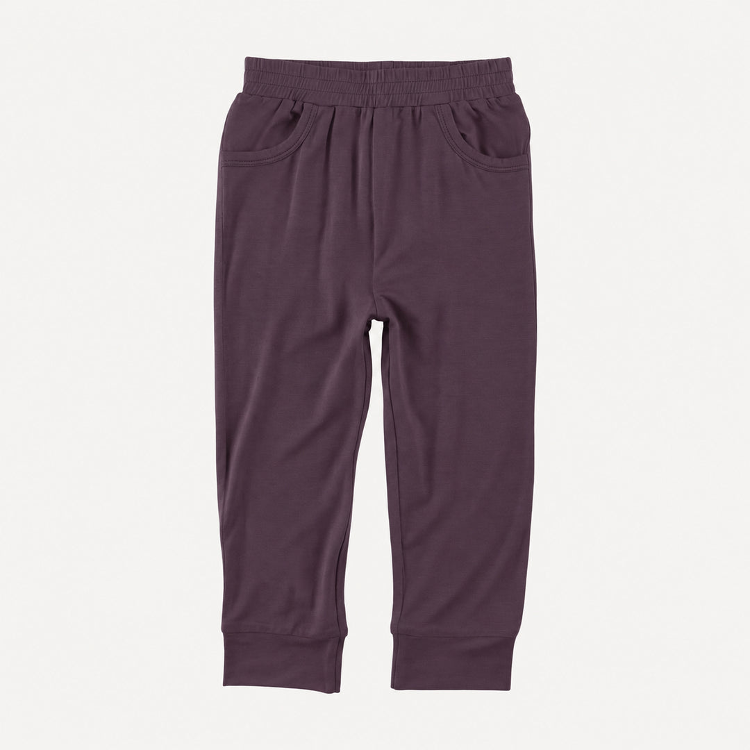 PREORDER cuffed jogger | deep purple | organic cotton interlock