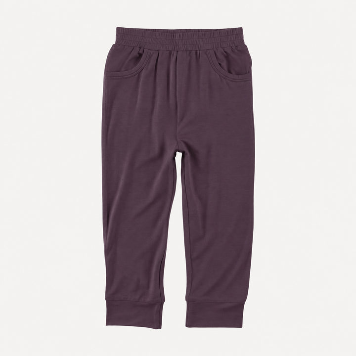 PREORDER cuffed jogger | deep purple | organic cotton interlock