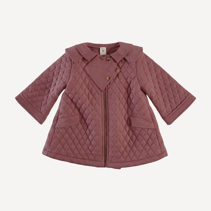PREORDER quilted diamond yoke double collar jacket | apple butter | organic cotton interlock