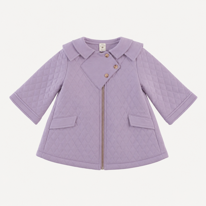 PREORDER quilted diamond yoke double collar jacket | dusty lavender | organic cotton interlock