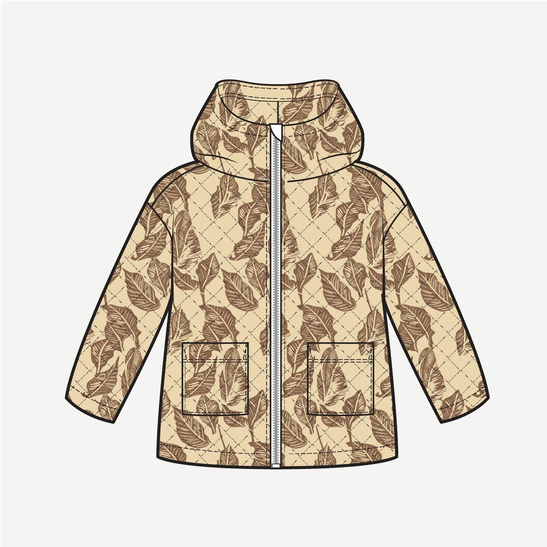 PREORDER quilted hooded jacket | porcini leaf | modal