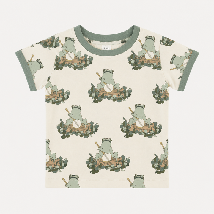 PREORDER short sleeve ringer tee | banjo frog | organic cotton interlock