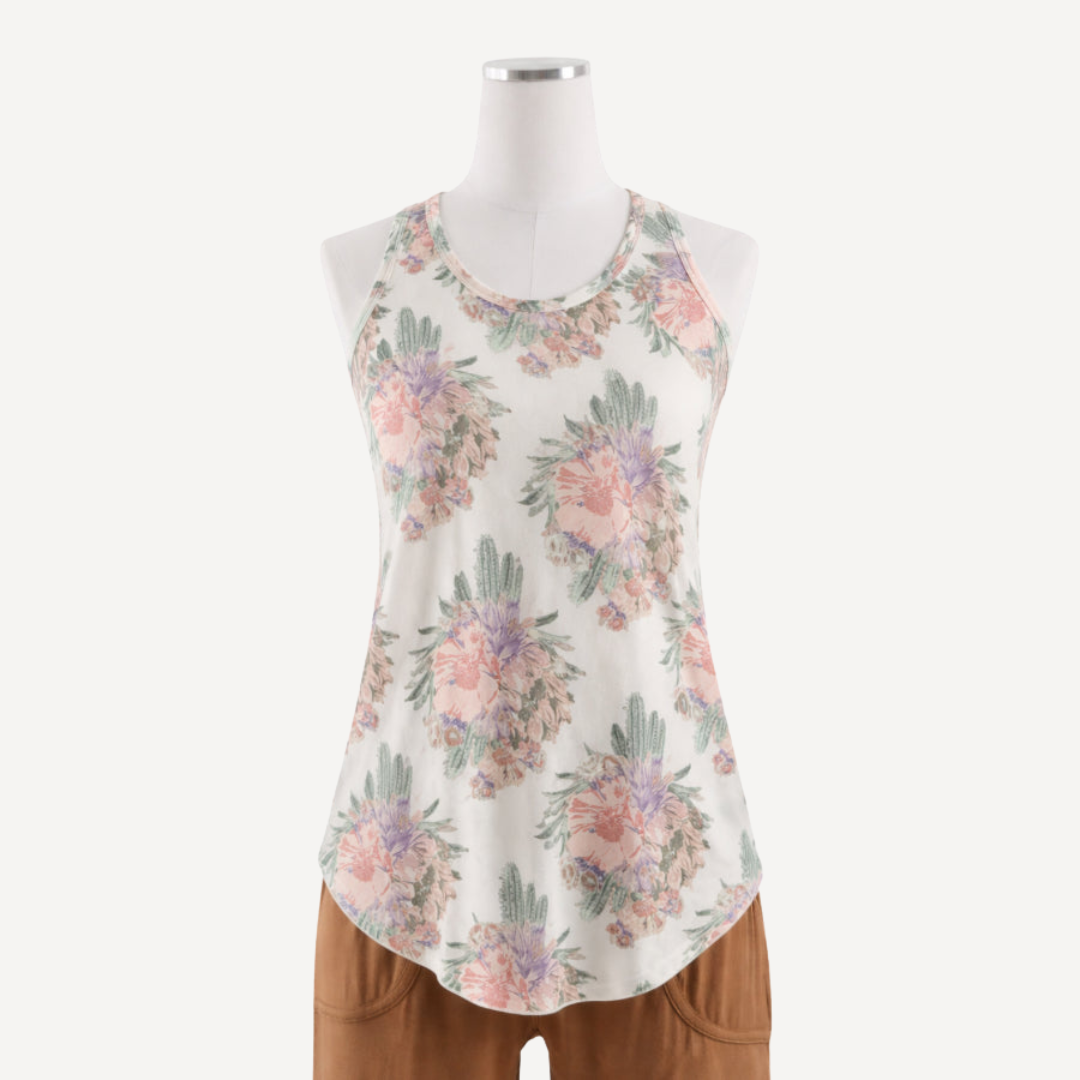 womens tank | cactus flower | organic cotton jersey