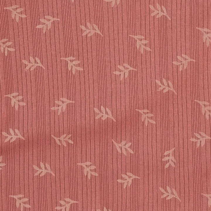 short sleeve jade set | rose leaf | organic cotton multi rib