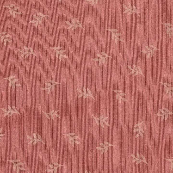 short sleeve jade set | rose leaf | organic cotton multi rib