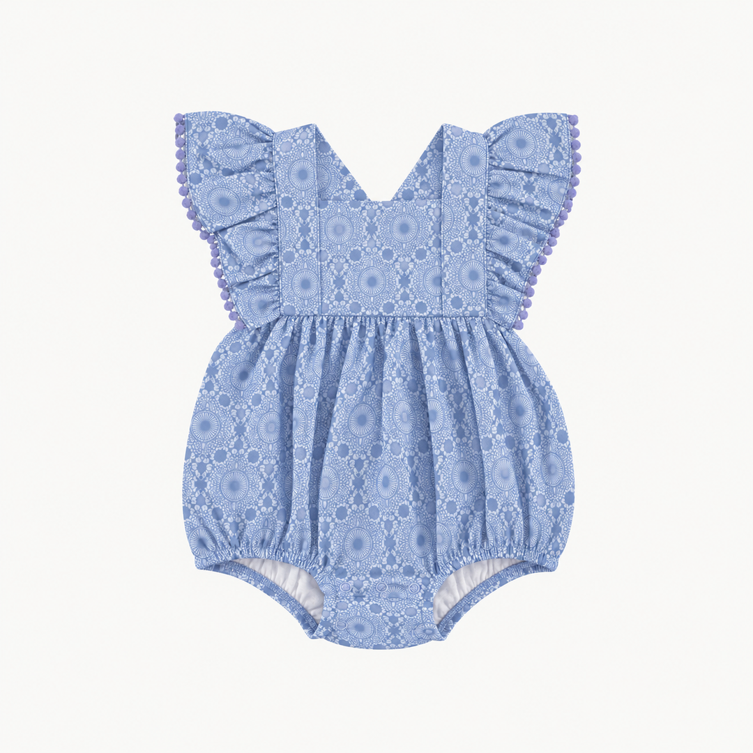 PREORDER ruffle strap pom pom bubble | nairobi lace | modal
