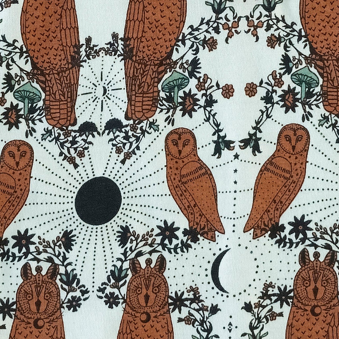 single layer blanket | rust mystical owl | organic cotton jersey