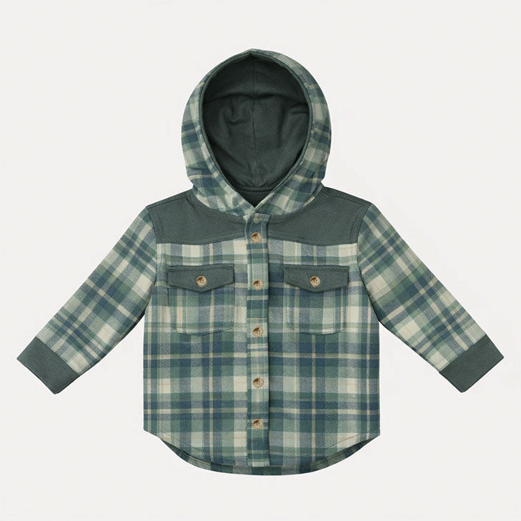 cowboy shacket | balsam plaid | organic cotton jersey