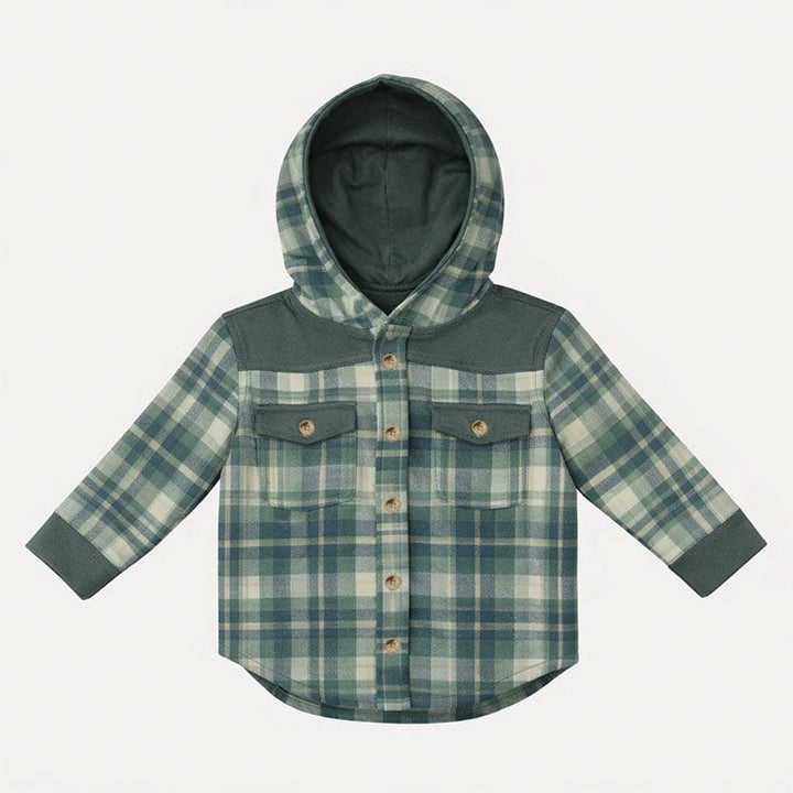 cowboy shacket | balsam plaid | organic cotton jersey