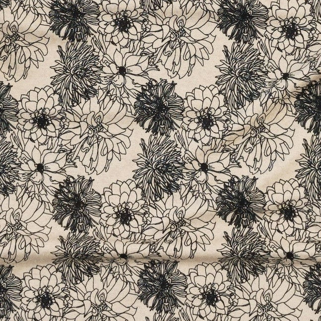 jade short set | sketched flowers | light weight bamboo