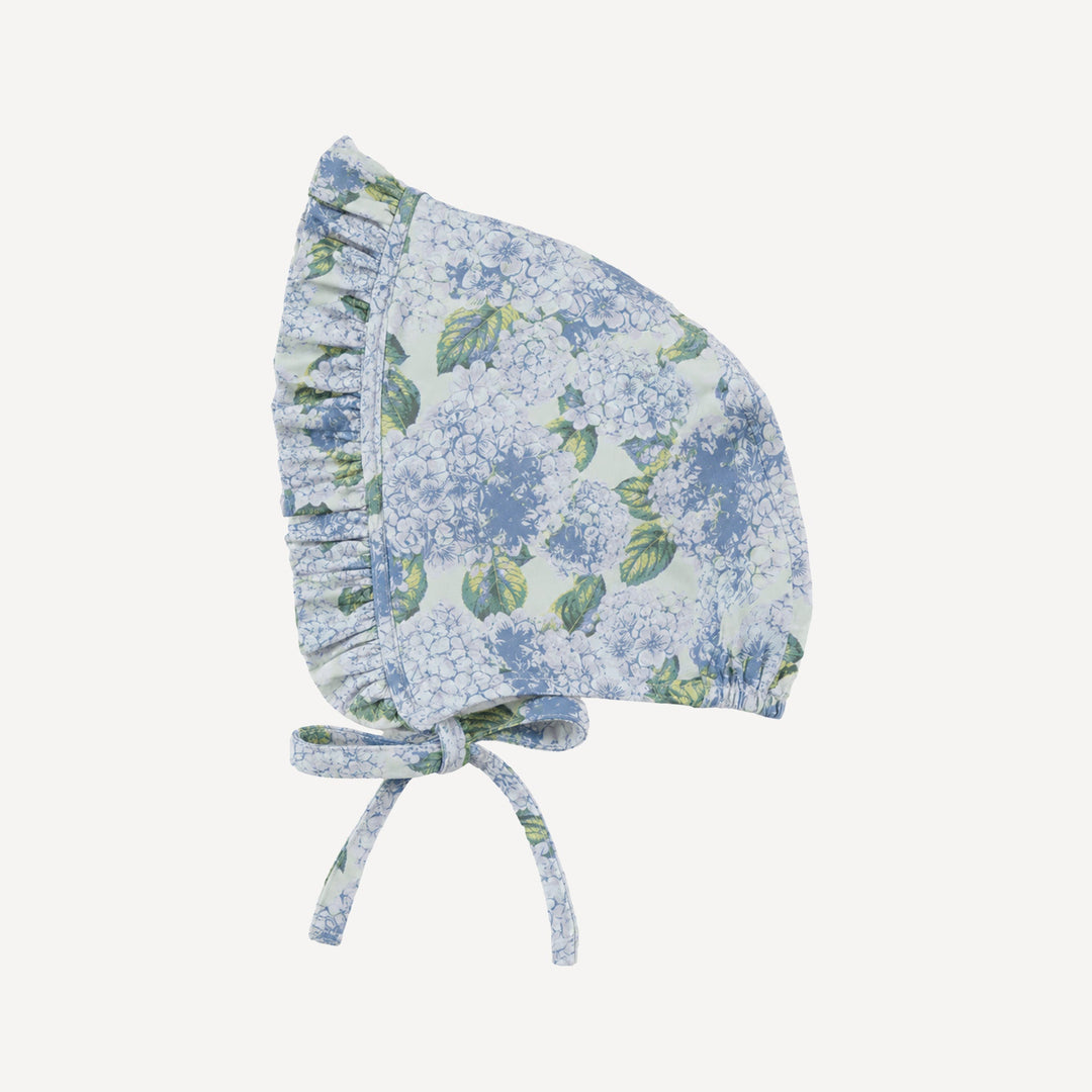 PREORDER small ruffle bonnet | blue hydrangea | bamboo
