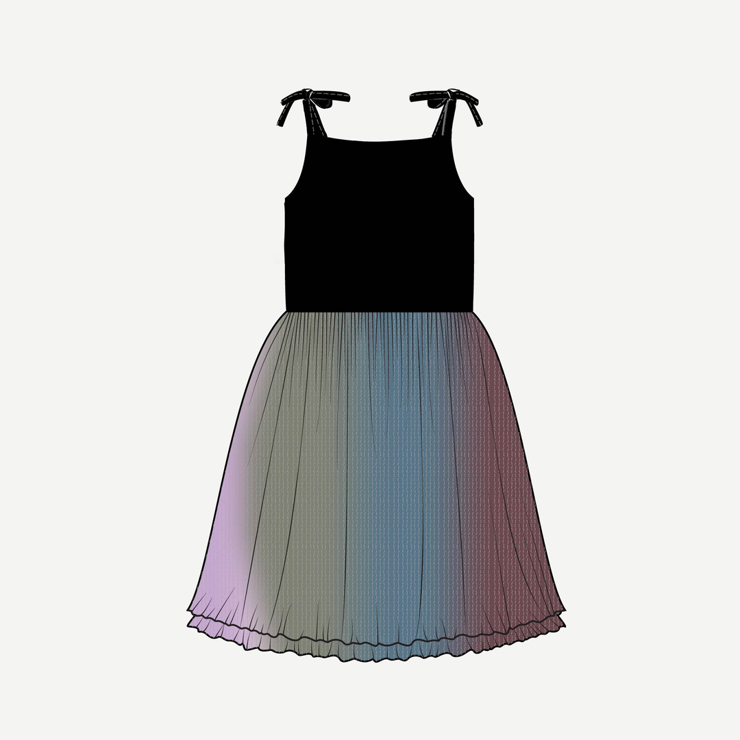 PREORDER spaghetti tie ballerina tulle dress | black | modal