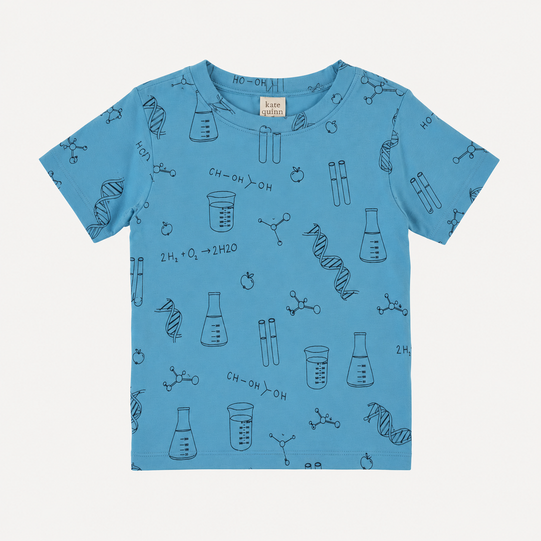 PREORDER short sleeve essential boxy tee | blue chemistry | organic cotton interlock
