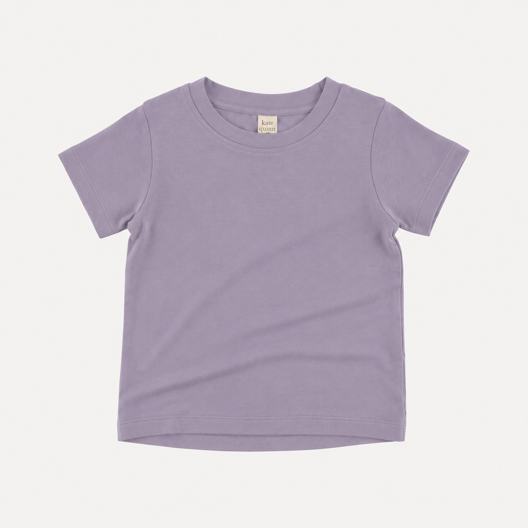 PREORDER short sleeve essential boxy tee | dusty lavender | organic cotton interlock