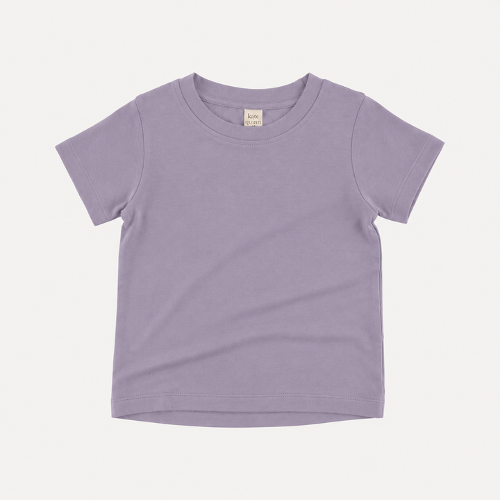 PREORDER short sleeve essential boxy tee | dusty lavender | organic cotton interlock