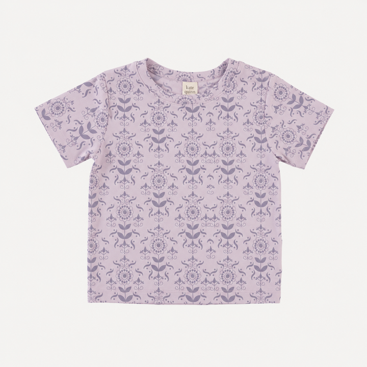 PREORDER short sleeve essential boxy tee | orchid folk wallpaper | organic cotton interlock