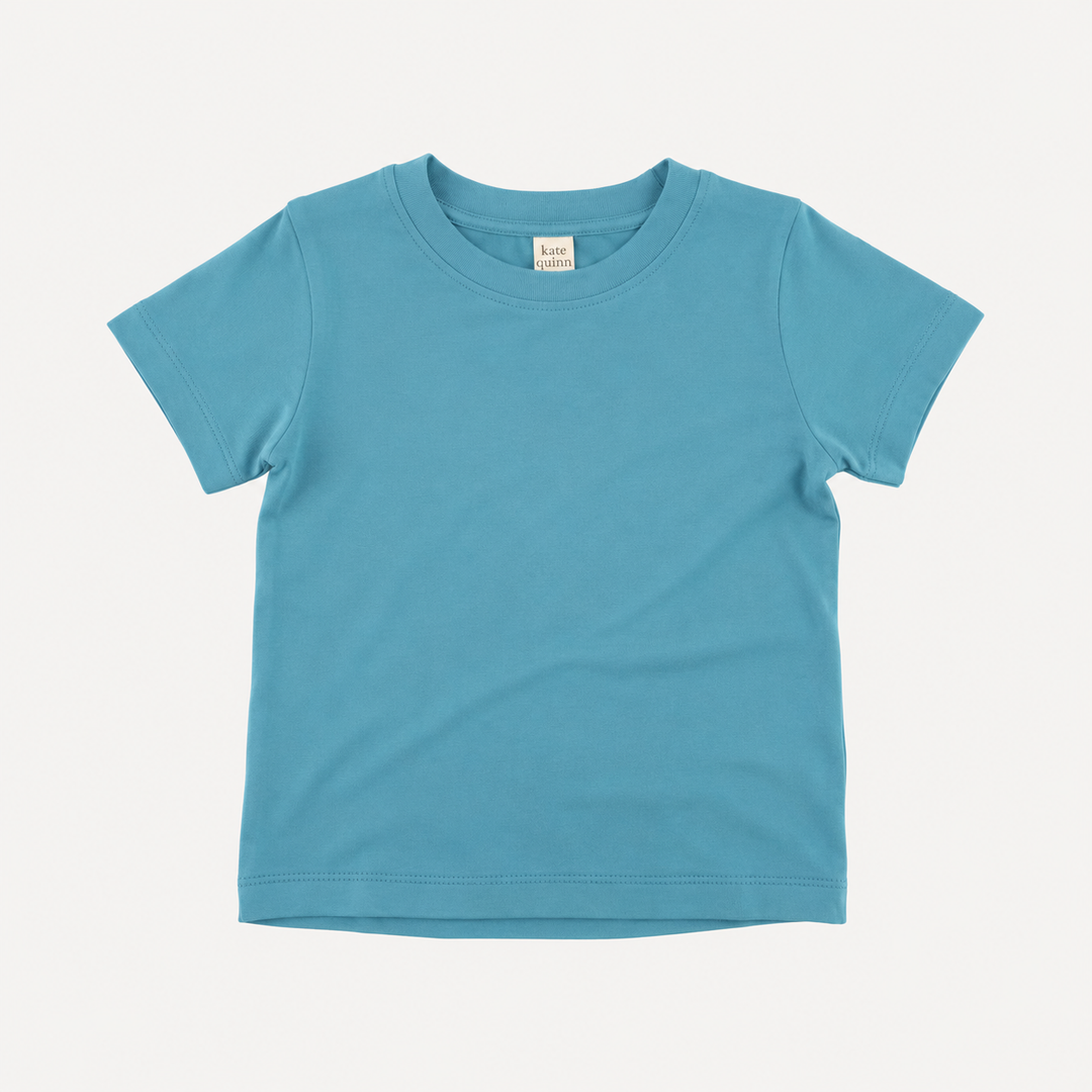 PREORDER short sleeve essential boxy tee | tropical sea | organic cotton interlock